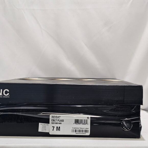 INC International Concepts Women's Stiletto Reisa Boots Size 7 Cobalt Plaid NWT - Picture 8 of 8